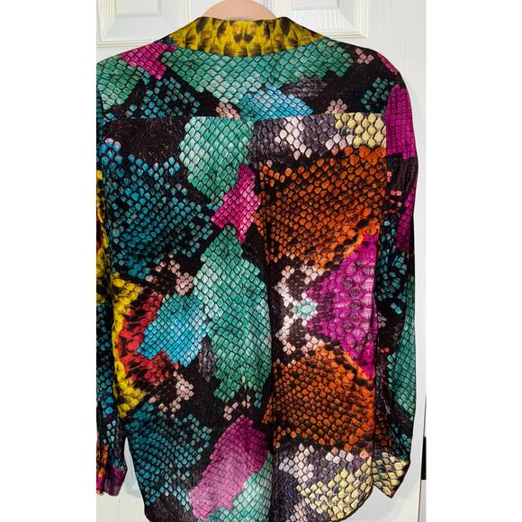 VILAGALLO snake print blouse size 38 - Women's Medium - Picture 5 of 7